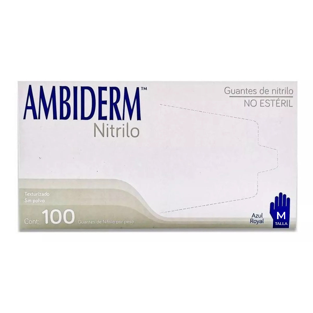 Guante Nitrilo Azul Royal Mediano 20/100