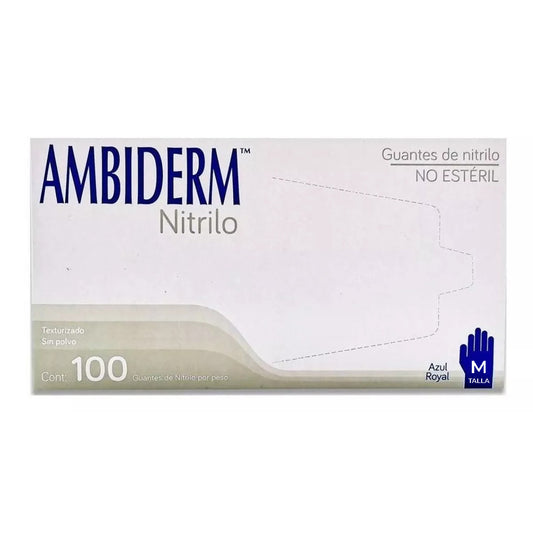 Guante Nitrilo Azul Royal Mediano 20/100