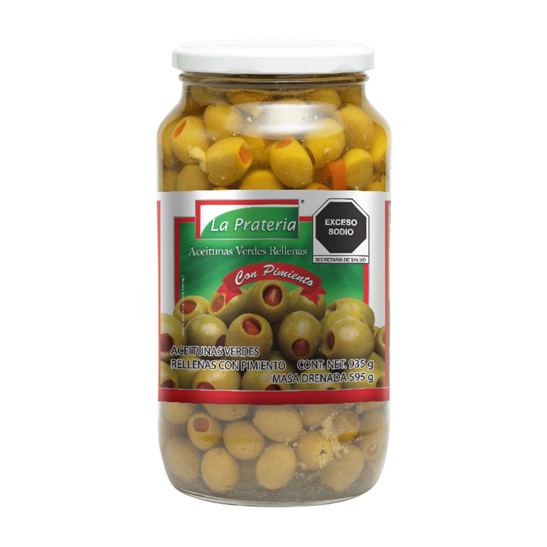 ACEITUNA VERDE RELLENA C/PIMIENTO LA PRATERIA C/935 GRS
